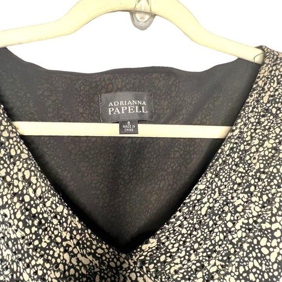 Adrianna Papell Flowy Flutter Sleeve Silk Maxi Dress Size 8 - Picture 7 of 10